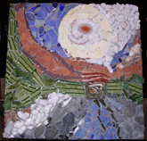 "God's Eye" 18" x 18" mixed media mosaic
